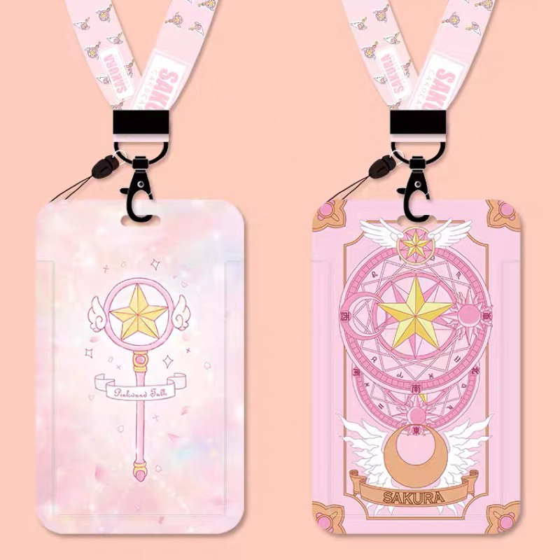 💫 ♪⋆⁺ 𝙲𝚊𝚛𝚍𝚌𝚊𝚙𝚝𝚘𝚛 𝚂𝚊𝚔𝚞𝚛𝚊 𝙻𝚊𝚗𝚍𝚢𝚊𝚛𝚍 🆔 ป้ายห้อยบัตร การ์ตูน ซากุระ 🌸 สายคล้องคอ สายคล้องบัตร บัตรพนักงาน ที่ใส่บัตร