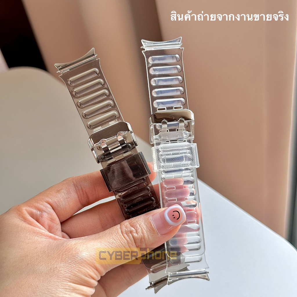 สายนาฬิกา สีใส Galaxy watch 6 5 4 5pro ( 40mm 42mm 44mm 46mm ) ขนาด 20 มม สายเสริม pro Samsung สายเปลี่ยน 20 mm 20mm ใส