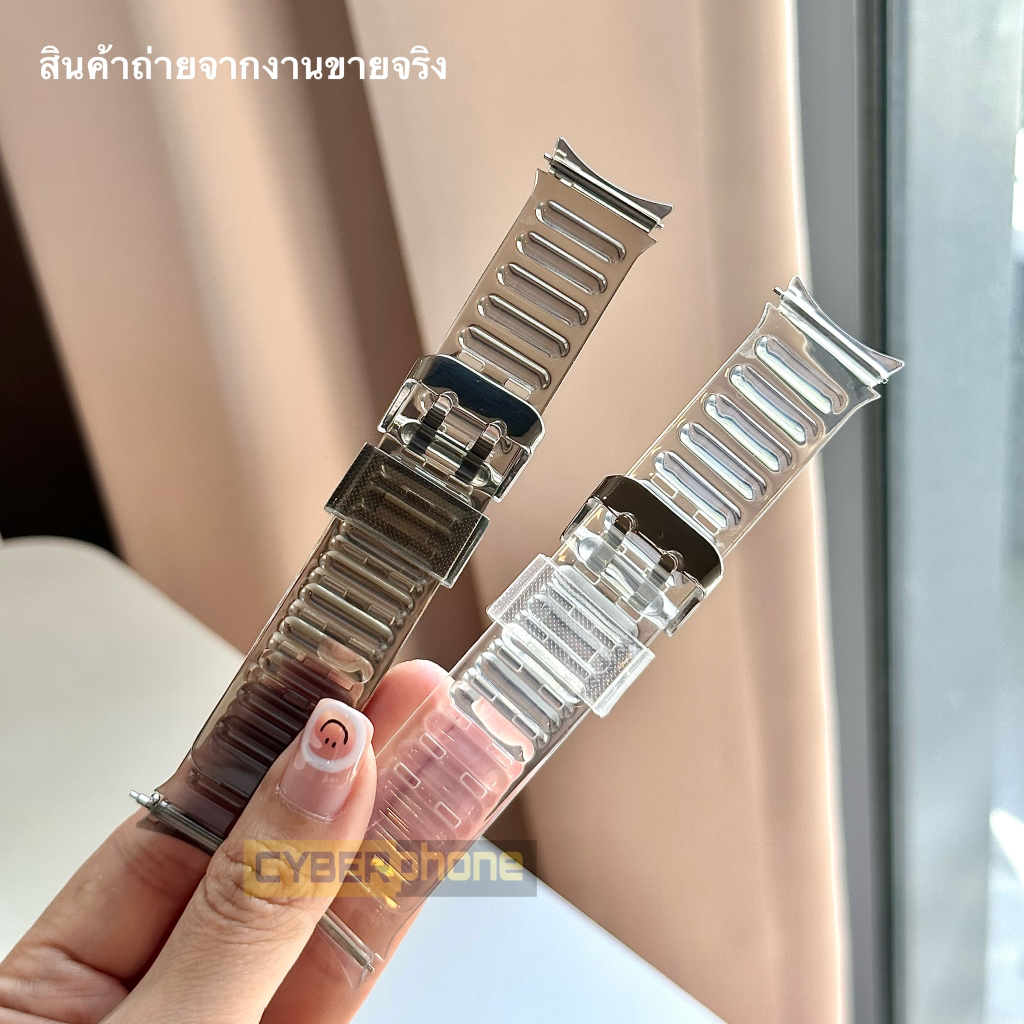 สายนาฬิกา สีใส Galaxy watch 6 5 4 5pro ( 40mm 42mm 44mm 46mm ) ขนาด 20 มม สายเสริม pro Samsung สายเปลี่ยน 20 mm 20mm ใส