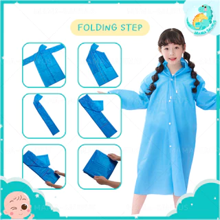 🎀พร้อมส่ง🎀 MS เสื้อกันฝนเด็ก ชุดกันฝนเด็ก EVA เนื้อหนา ทนทาน ยืดหยุ่น ไม่ขาดง่าย มีหมวก ขนาดกะทัดรัด พกพาสะดวก