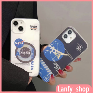 💖New💖iPhone 14 13 12 11 Pro Max เคส for เคสไอโฟน11 แฟชั่น บางเบาพกพาง่าย เรียบง่าย NASA เนื้อฝ้า แบรนด์ไทด์ Case