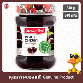 สตรีมไลน์แยมเชอร์รี่ดำ 340กรัม (น้ำตาลน้อย) - Streamline Black Cherry Jam 340g (Less Sugar)