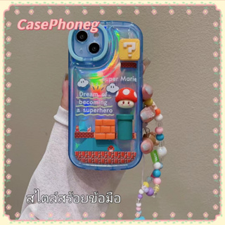 🍑CasePhoneg🍑ป้องกันการหล่น ขอบเต็ม สไตล์สร้อยข้อมือ iPhone 11 14 pro max การ์ตูน ซูเปอร์มาริโอ case for iPhone 12 13