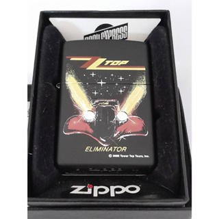 ZIPPO 24561   ZZ  TOP  ELIMINATOR  BLACK MATTE COLOR IMAGE   สีดำเมทาลิคลายแบบสกรีน ผลิตปี2008  ถังในปี2005  ของใหม่