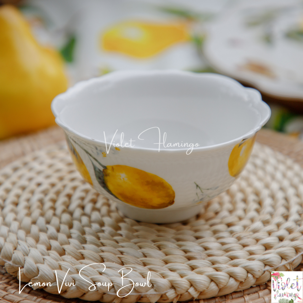 Violet Flamingo ถ้วยเซรามิค ถ้วยซุปขนาด 12 ซม.ลายเลมอน รุ่น Lemon Vivi Soup Bowl - รูปที่ 5