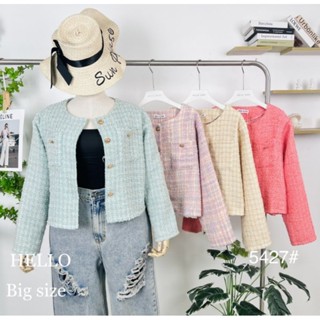 เสื้อคลุม แขนยาว Bigsize #5425อ 📌ฟรีไซส์👉รอบอกใส่ติดกระดุม 49-50"รอบอกใส่คลุม 51-52"รอบวงแขน 18-20" มี 2รุ่น #5427อ