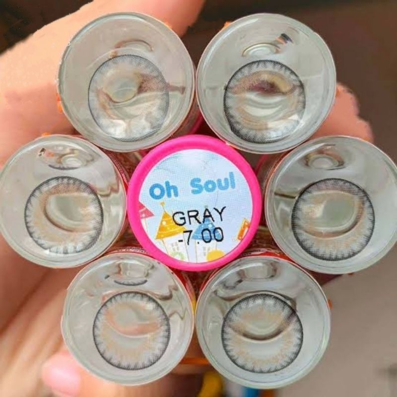 คอนแทคเลนส์รุ่น Oh soul  By Kitty Kawaii สีเทา/ตาล Gray/Brown มีค่าสายตา (0.00)-(-10.00)