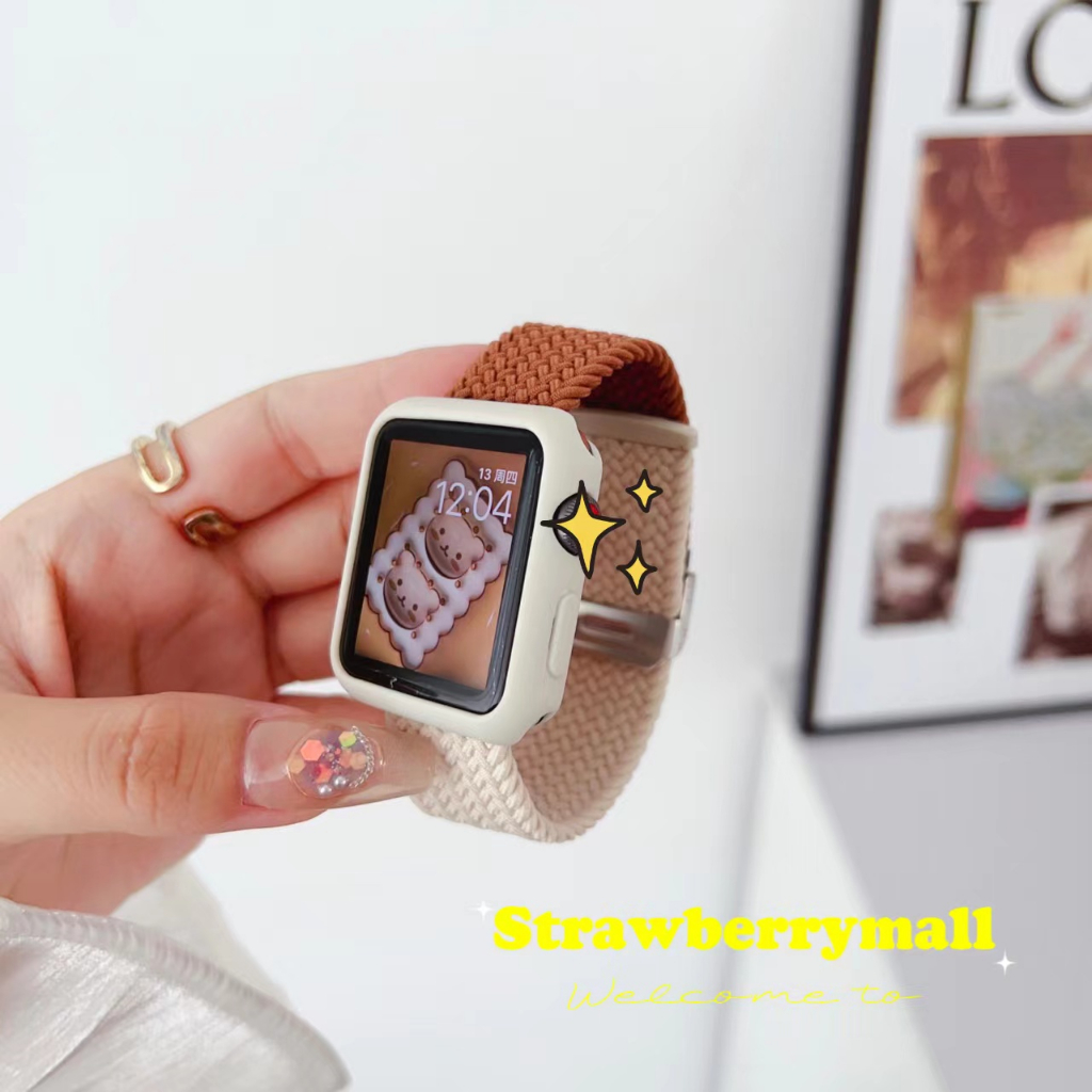 2สี สายยืดเเท้ SW สายนาฬิกา watch ultra 10 9 8 7 6 5 4 3 สายนาฬิกา smart watch ปรับง่าย สาย41/44/45/