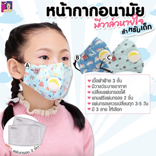 หน้ากากอนามัยเด็ก ใส่ป้องกันฝุ่น PM 2.5 และเชื้อโรคในอากาศจากการไอจามได้เป็นอย่างดี (คละลาย)