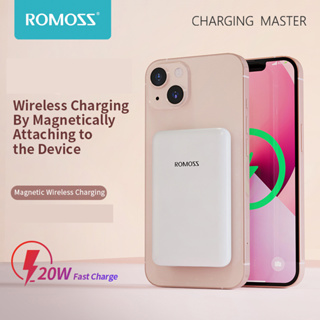 Romoss ใหม่-Wss05 พาวเวอร์แบงค์ไร้สาย ขนาดเล็ก 5000Mah แม่เหล็กดูด ชาร์จแบงค์