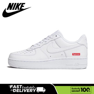 【ของแท้100%💯】Nike Air Force 1 Low "box logo" ทั้งสองเพศ รองเท้าวิ่ง รองเท้าผ้าใบ รองเท้าลำลอง