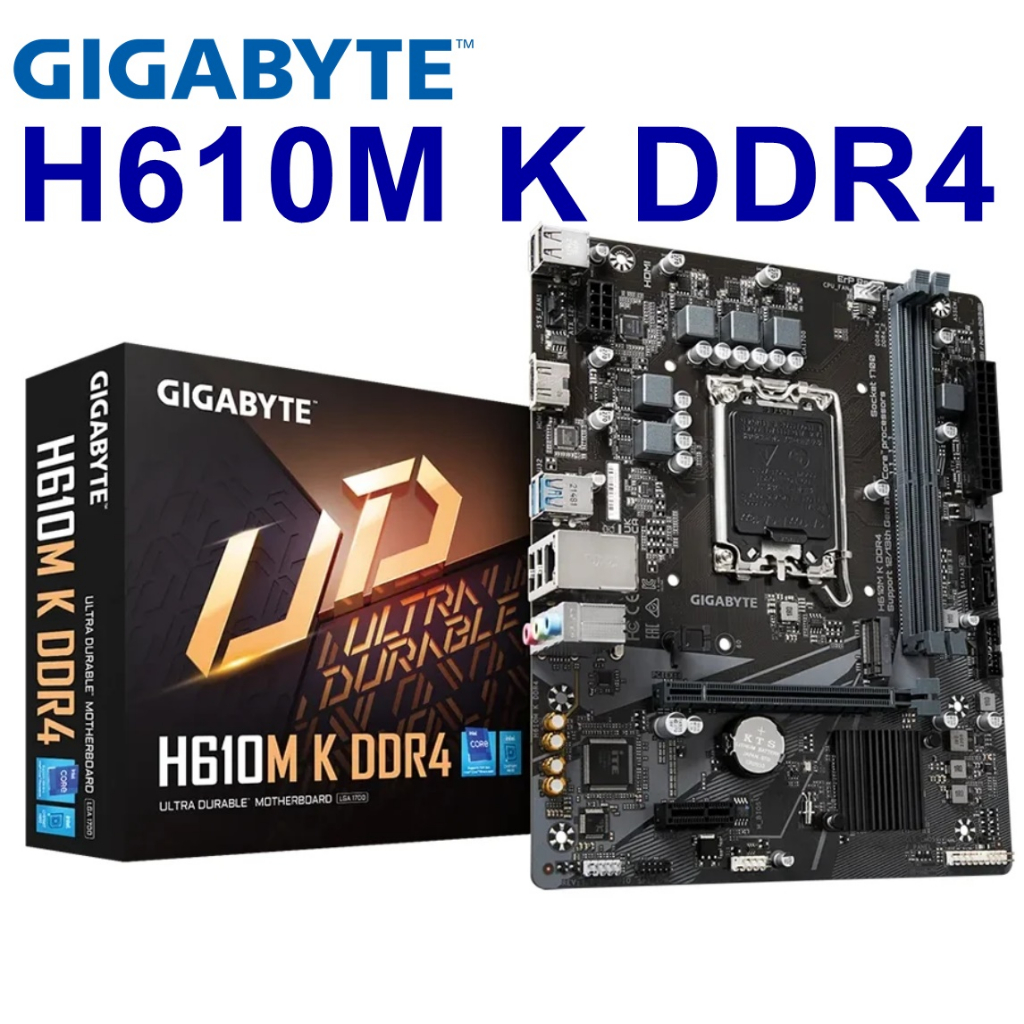 MAINBOARD (เมนบอร์ด) GIGABYTE H610M K DDR4 (REV. 2.0) (SOCKET LGA 1700 DDR4 MICRO-ATX) สินค้ามือ2
