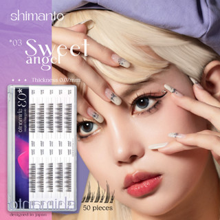 ขนตาปลอม แท้ Sweet Angel โปร่งใส ก้านนุ่ม ใช้ซ้ำได้ แบบบางดูเป็นธรรมชาติ บรรจุ 50 ชิ้น