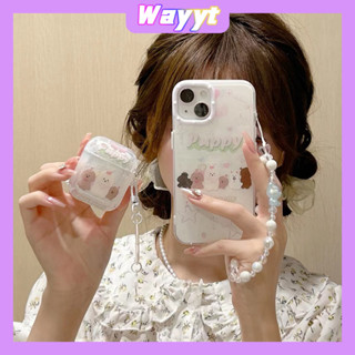 💖New💖iPhone 14 13 12 11 Pro Max เคส for เคสไอโฟน11 การ์ตูน บางเบาพกพาง่าย น่ารัก ลูกสุนัข เรียบง่าย โซ่มุก Case