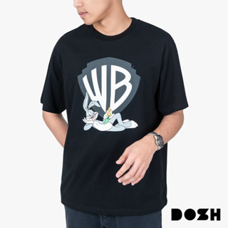 DOSH OVERSIZED SHORT SLEEVE T-SHIRTS WB เสื้อยืดโอเวอร์ไซส์ DWAOMT5003-BL