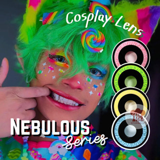 พร้อมส่งจากไทย คอนแทคเลนส์คอสเพลย์ Nebulous series ตรงกลางสีดำ เลนส์สีทึบ สีชัดมาก