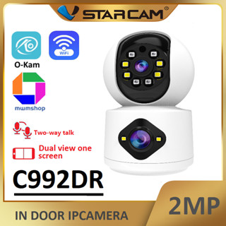 Vstarcam C992DR(เลนส์คู่) ใหม่2023 กล้องวงจรปิดไร้สาย ความละเอียด 2MP(1296P) indoor มีAI+ คนตรวจจับสัญญาณเตือน