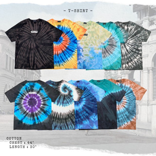 เสื้อคอกลมมัดย้อม สกรีน Baystore ผ้าcotton100%