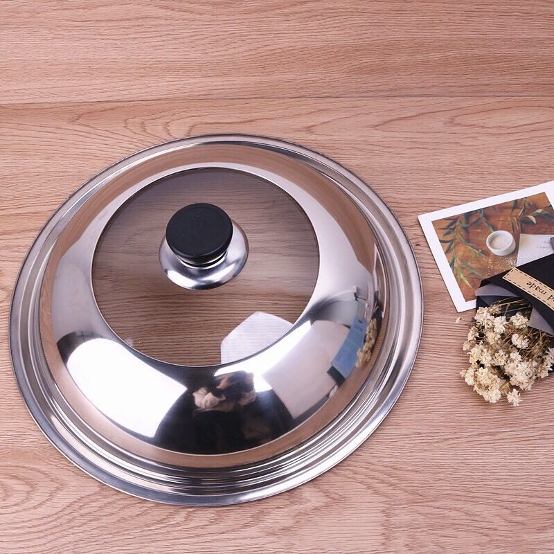 ฝาครอบกระทะสแตนเลส การสร้างภาพ  มีกระจกตรงกลาง มี 30/32cm  มี ฝากระทะ ฝาครอบหม้อ ฝาครอบสเตนเลส ฝาครอบ มีกระจกสามารถดูอาห - รูปที่ 5