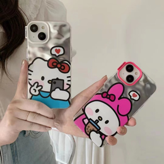 ✨สไตล์ใหม่✨เคสไอโฟน 14 Pro Max เคส for 11 12 13 Pro Max เคสพกพาสะดวก การ์ตูน iPhone 13 Case Kitty melody เคสกันกระแทก