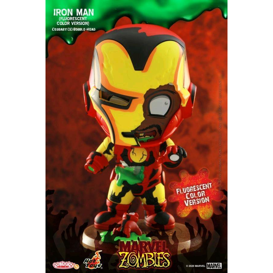 โมเดล Hottoys Cosbaby Marvel Zombies Iron Man ของแท้ มือ1 สีพิเศษหายาก