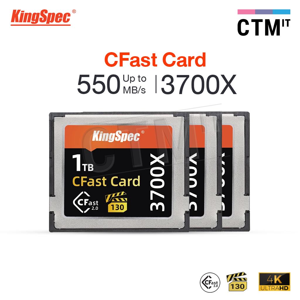 อุปกรณ์กล้อง เมมโมรี่ การ์ดกล้อง Memory Card CFast Card 3700X Kingspec รับประกัน 1 ปี