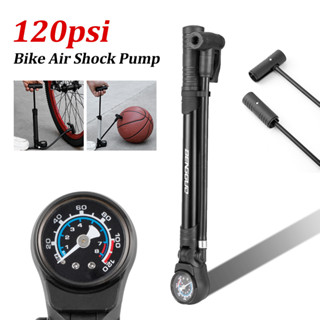 🚚สูบลมจักรยาน ที่สูบลมจักรยานแบบพกพา พาพับได้ 120psi แรงดัน อเนกประสงค์ Portable Bike Pump ​ขนาดเล็ก ปั๊มพร้อมเกจ์วัด