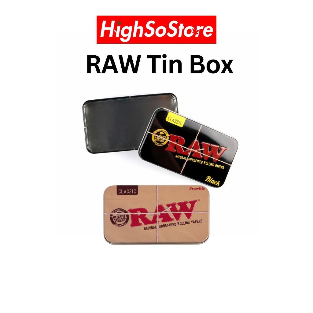 กล่องเหล็ก RAW Tin Box พกพาสะดวกง่ายต่อการจัดเก็บ ผลิตจากโลหะคุณภาพดี 2 สี ดำ/น้ำตาล