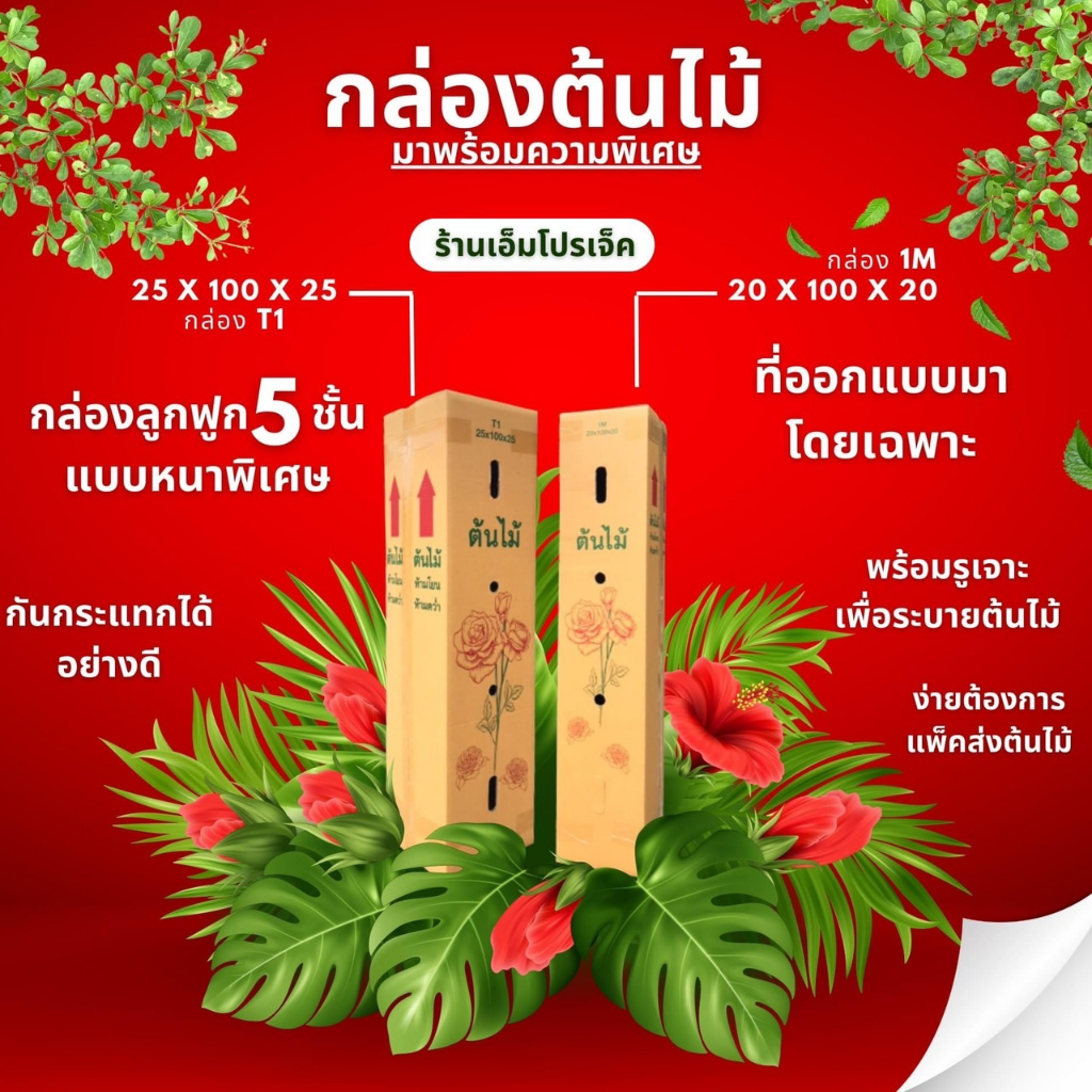 กล่องต้นไม้5ชั้น ขนาด 20*20*100-120 Cm ( 1แพ็คมี10ใบ )