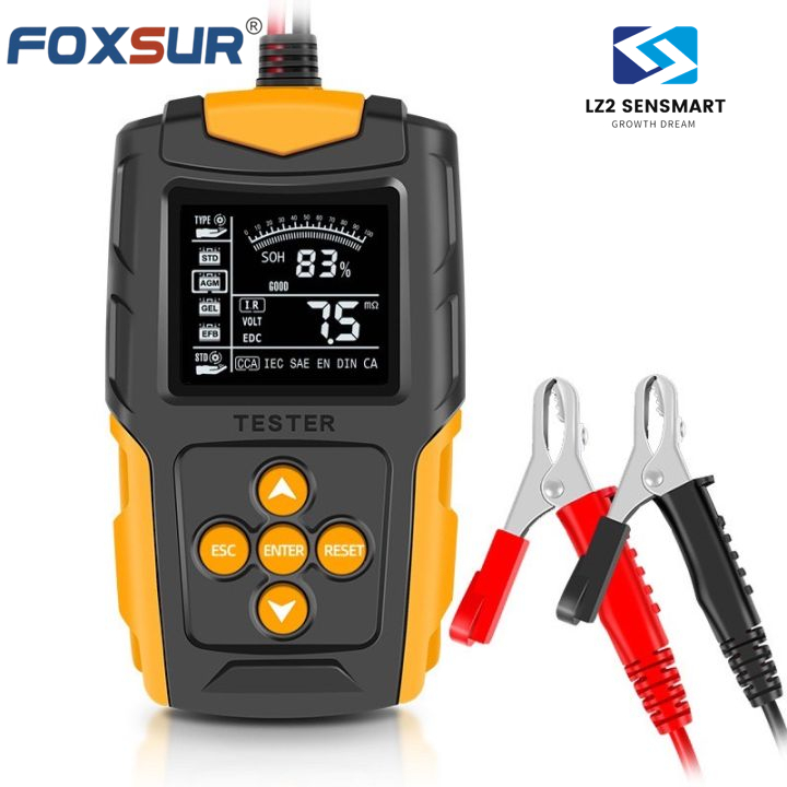 Foxsur รุ่น FBT-200 12V 24V เครื่องวิเคราะห์และทดสอบแบตเตอรี่ วัดค่า CA CCAใช้ได้ทั้งรถยนต์และมอเตอร์ไซค์ FBT200