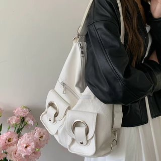 [ใช้2โค้ดส่งฟรี+ลดเพิ่ม]Two-way Bag กระเป๋าหนัง กระเป้ทรงสวย 2 สี F112