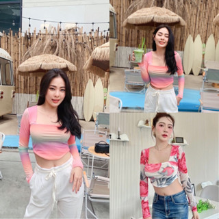 🌈🔥New Arrival🔥 🌈เสื้อครอปแขนยาวคอเหลี่ยม🔥 มาใหม่กับลายสุดเก๋ ‼️🔥หลากสีสันต้อนรับเดือนเมษาเลยค่าา🌈