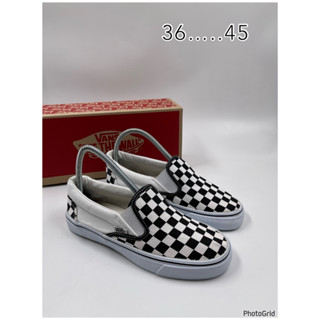 Van Slip on แบบสวม มี 5 สี  Sz.36-45 สีขาวล้วน รองเท้าผ้าใบชายหญิง V87B018-FT1307
