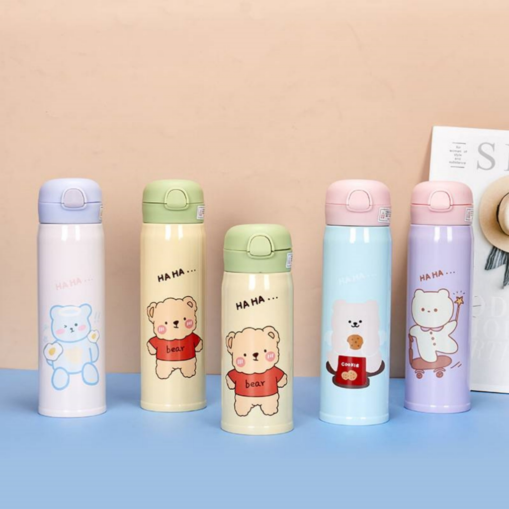 📮พร้อมส่ง📦กระบอกน้ำ กระติกน้ำ กระบอกน้ำเก็บอุณหภูมิ กระบอกน้ำเก็บความเย็นและร้อน สุดน่ารัก ลายคิตตี้ ขนาด 420 ml