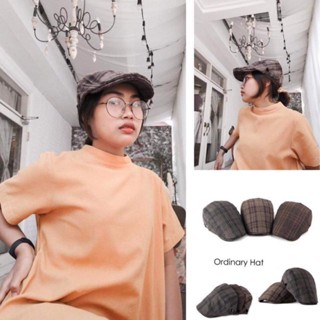 หมวก flat cap ลายสกอต ติ่งลี่