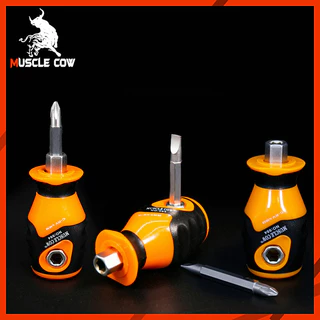 MUSCLE COWไขควง (ปากแบน + ปากแฉก) ไขควงหัวสลับ ไขควงแม่เหล็ก ความยาว1.5,4,6,8นิ้ว screwdriver