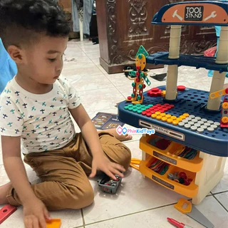 ❤️ สว่านไฟฟ้า ❤ ชุดโต๊ะช่าง ชุดช่างเด็ก มี เครื่องมือช่าง 246 ชิ้น เล่นได้ 2 ด้าน ของเล่น