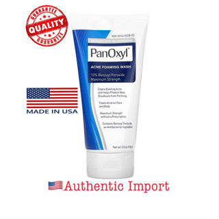 Panoxyl Acne Foaming Wash 10%Benzoyl Peroxide Maximum Strength, 5.5 oz (156 g.)