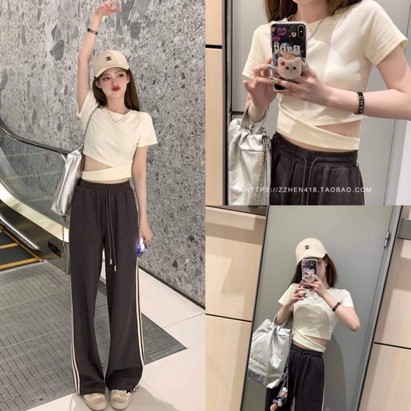 เสื้อยืดสีครีม TAG WG.WE 🇰🇷🇰🇷