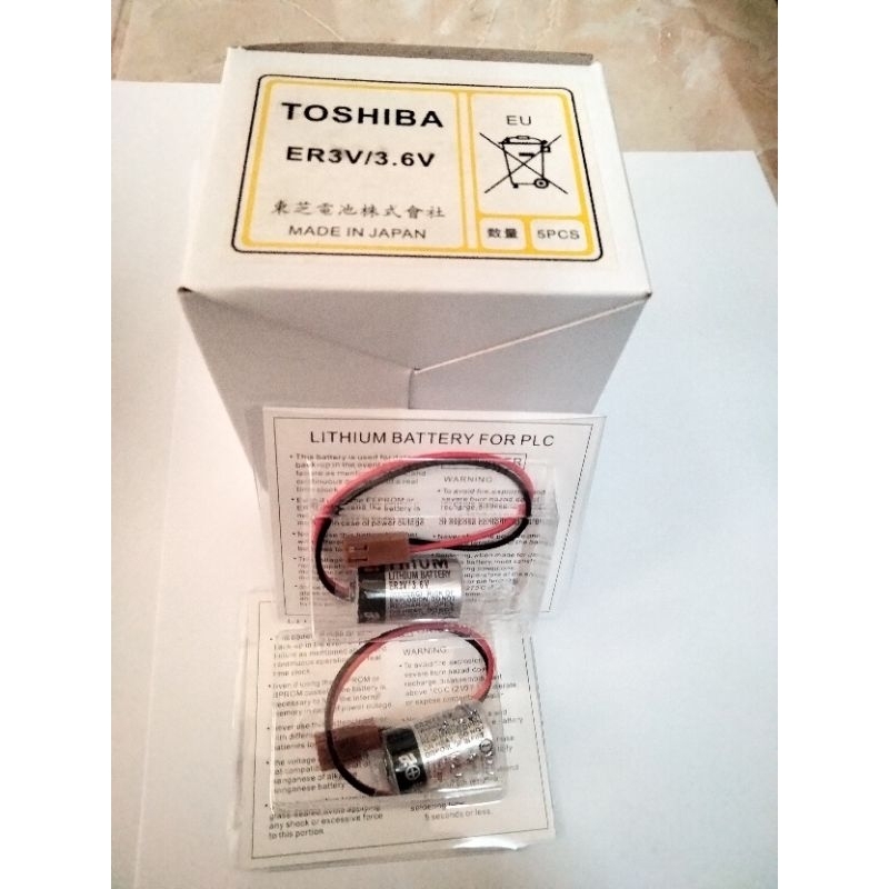 แบตเตอรี่ ER3V/3.6V TOSHIBA แจ็คดำ Lithium Batterry for PLC FBT030A 3.6V 4P ปลั๊กขาว omron CPM2A-BAT01