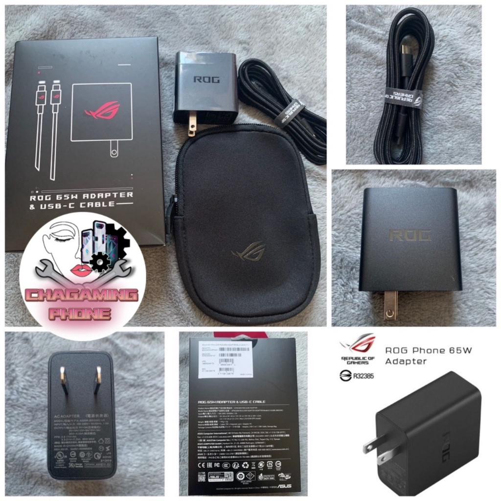 ที่ชาร์จแท้  30W,65W  Adapter and USB-C Cable for Asus ROG Phone 2 & 3 & 5 & 6 6D 7 7U