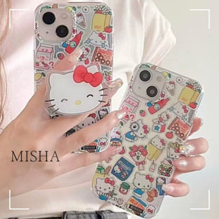 🎁ส่งของขวัญ🎁เคสไอโ case for iphone 11 12 เต็มจอ Plating bracket เคส 14 13 12 11 pro max เคสโทรศัพท์มือถือที่สร้างสรรค์