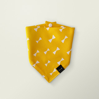 Yellow Bowtie - ผ้าพันคอสัตว์เลี้ยงลายหูกระต่ายสีเหลืองน่ารัก