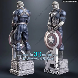 [โมเดลไม่ทำสี] Captain America 2021 version 3D printing model