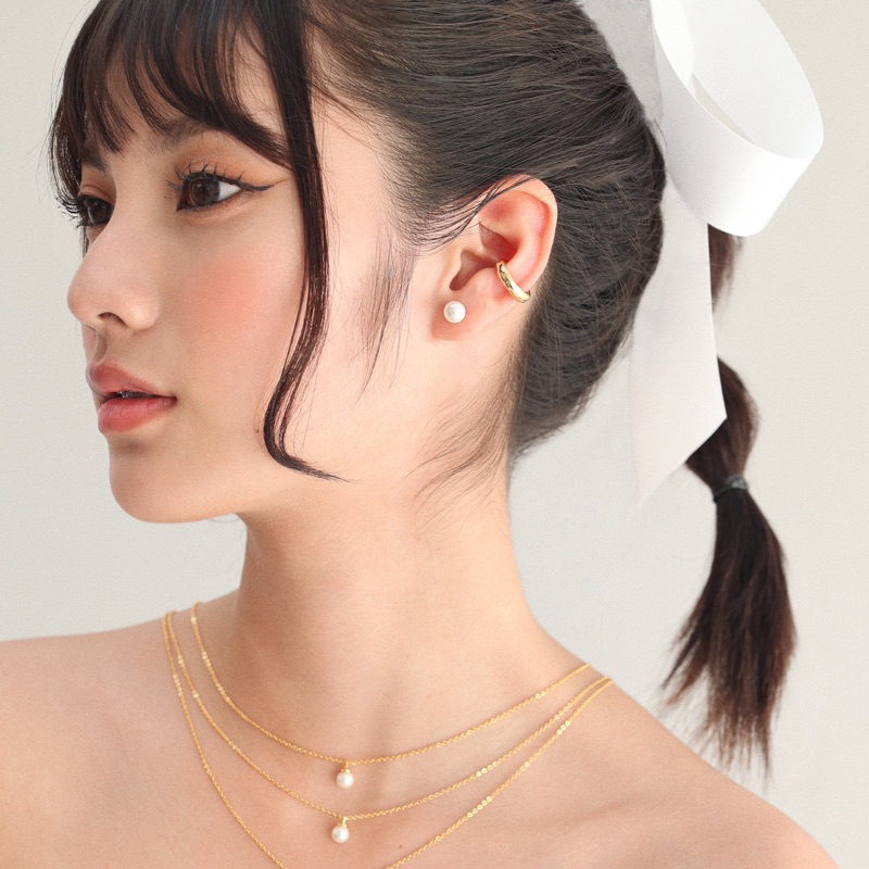 RINDA.STUDIO - RD Pearl stud 🐚 (4/7/10 mm)(ต่างหูก้าน) - รูปที่ 3