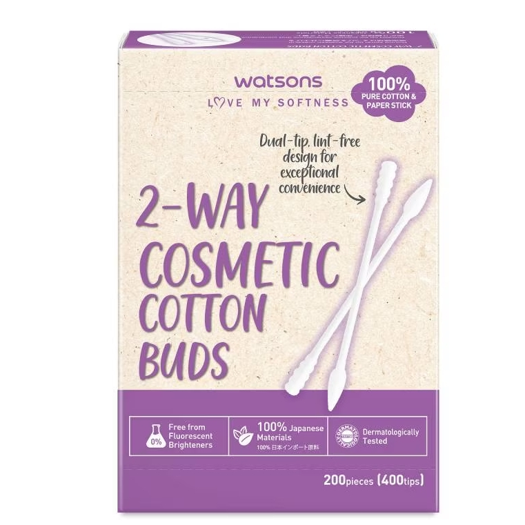 WATSONS วัตสัน สำลีก้านกระดาษปลายก้าน 2 หัว 200 ก้าน