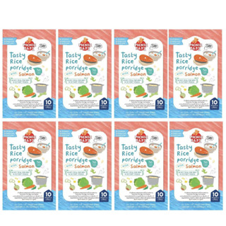 ซื้อ8แถม1!! Picnic Baby Food ข้าวต้มปลาแซลมอนทรงเครื่อง (บดหยาบ) x 8กล่อง (แถมถุงซิปล็อค 1กล่อง)