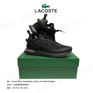 Lacoste รองเท้าผ้าใบ รุ่น Lacoste Mens Court Break Leather and Textile Sneakers Code: 7-42SMA003522F