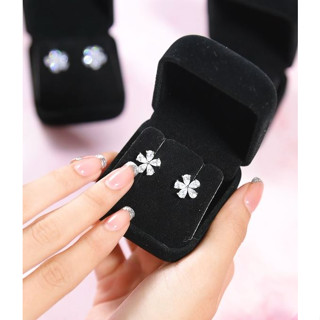 Malai Gems ต่างหูเพชร ดอกไม้ เงินแท้ 925 รุ่น 155-E016-25 แถมกล่อง