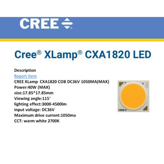 CREE XLamp  CXA1820 COB 40W DC36V 1050MA(MAX) 2700K